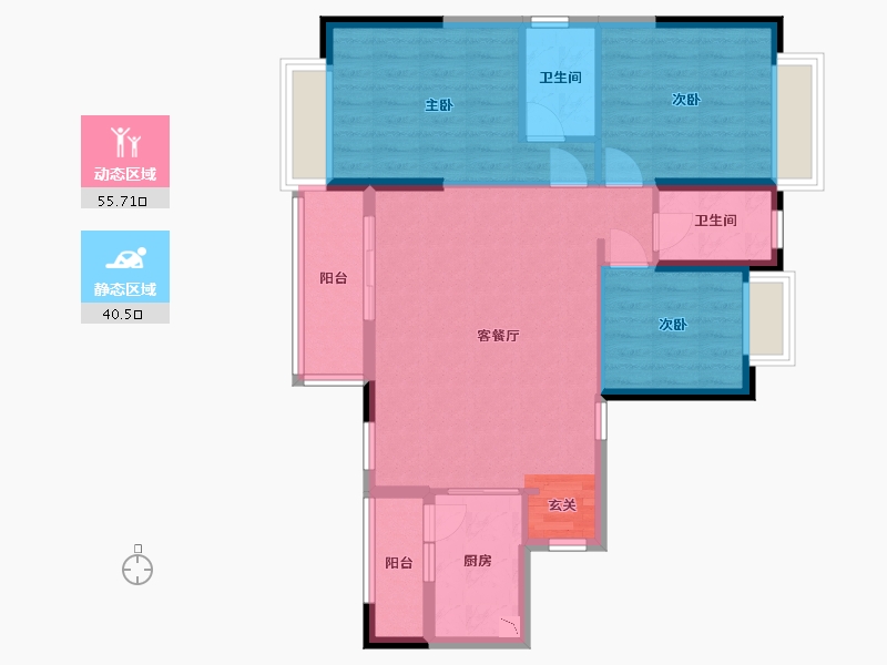 广东省-惠州市-海伦悦山居-86.19-户型库-动静分区