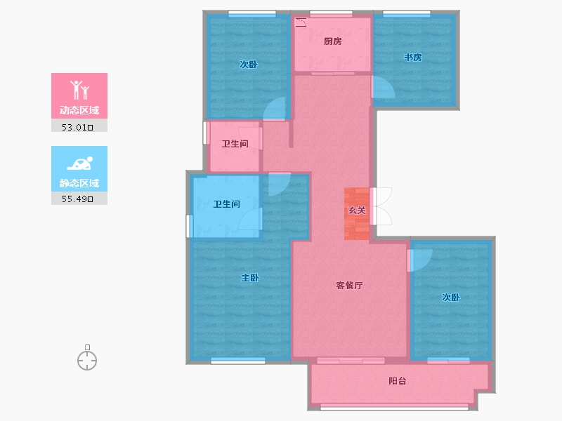 浙江省-温州市-万郡陶山府-97.86-户型库-动静分区