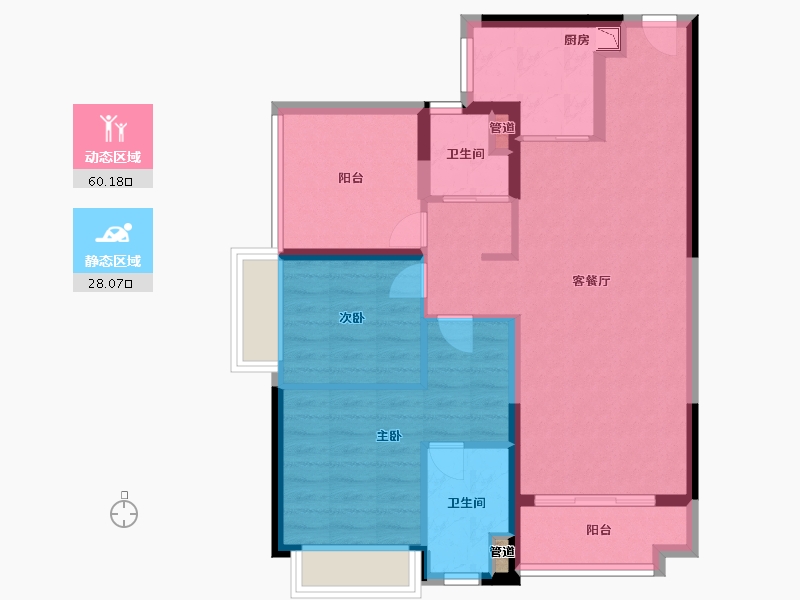 广东省-广州市-灵山岛・金茂湾-78.40-户型库-动静分区