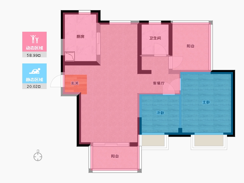 广东省-惠州市-保利天汇-69.67-户型库-动静分区