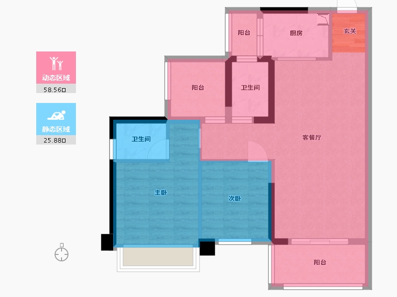 广东省-惠州市-威华水悦华府-74.87-户型库-动静分区