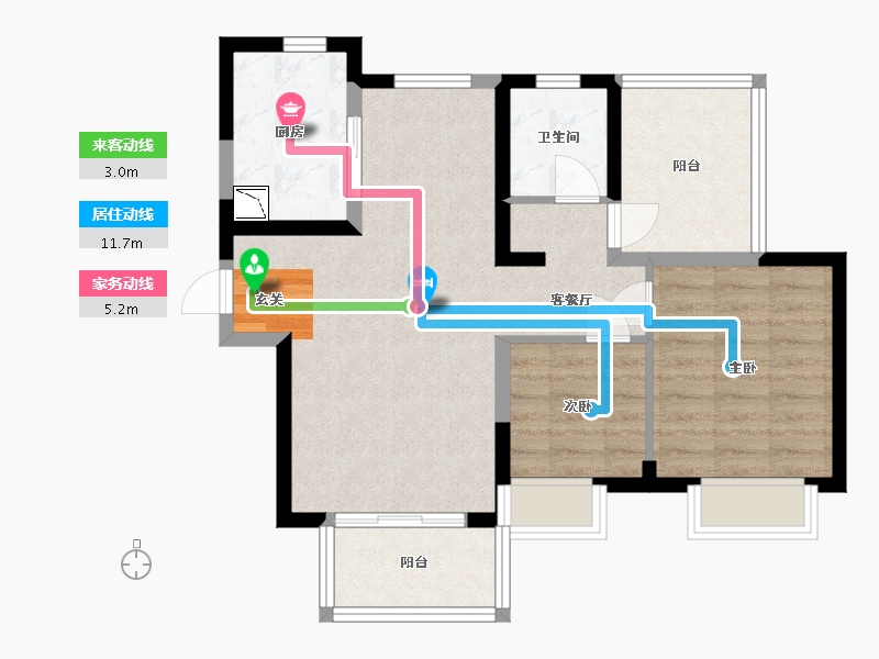 广东省-惠州市-保利天汇-69.67-户型库-动静线