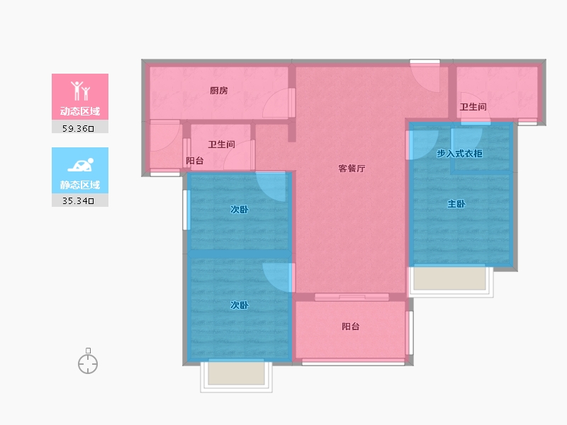 云南省-西双版纳傣族自治州-万科・大都会-84.01-户型库-动静分区