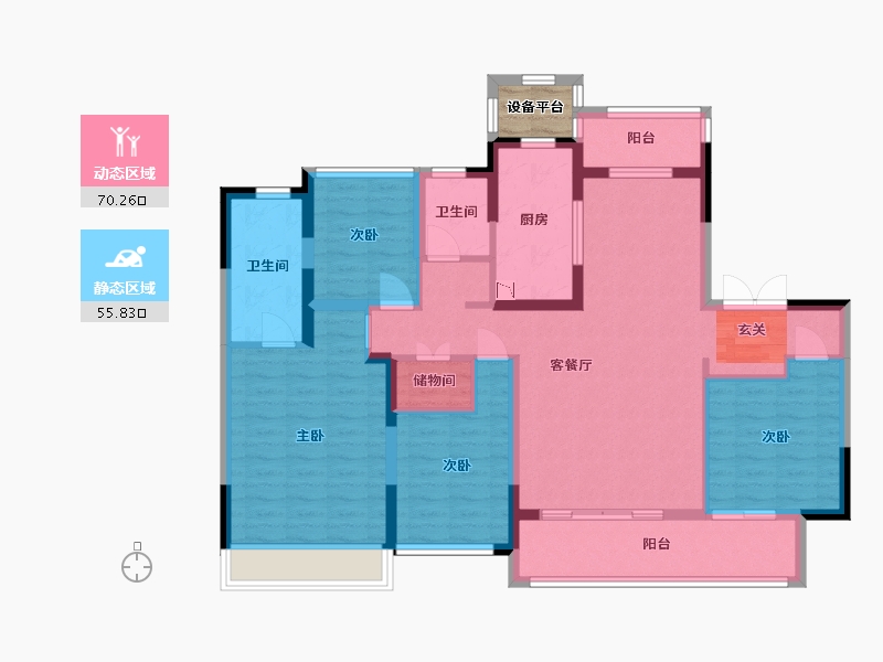 江苏省-扬州市-万达・西区CLASS-114.41-户型库-动静分区