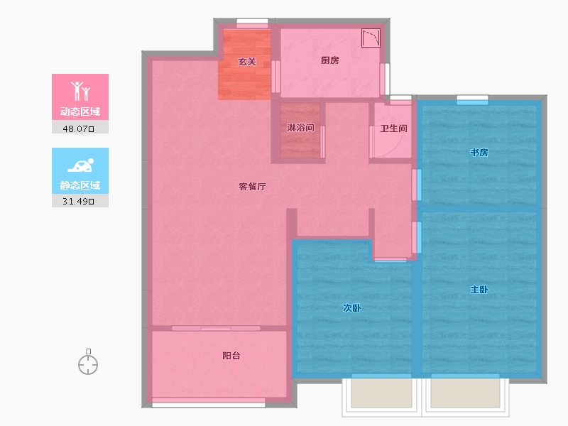 福建省-漳州市-国贸天成-70.63-户型库-动静分区