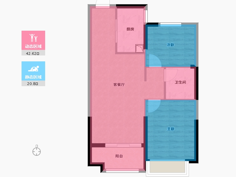 内蒙古自治区-巴彦淖尔市-恒大名都-56.67-户型库-动静分区