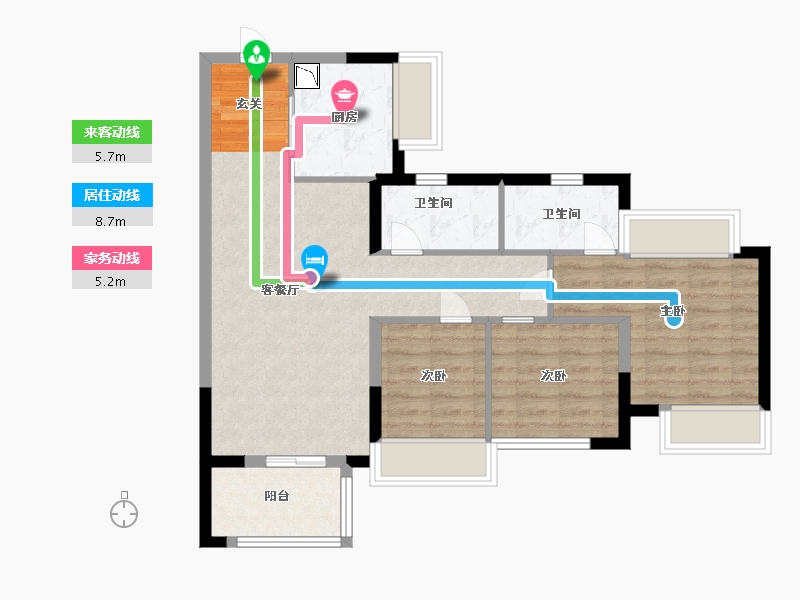 广东省-东莞市-中海・十里溪境-74.40-户型库-动静线