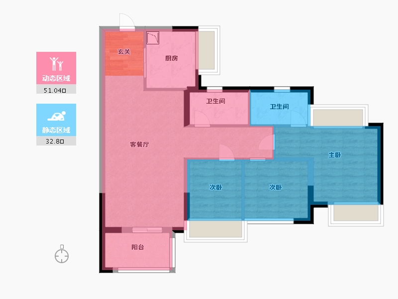 广东省-东莞市-中海・十里溪境-74.40-户型库-动静分区