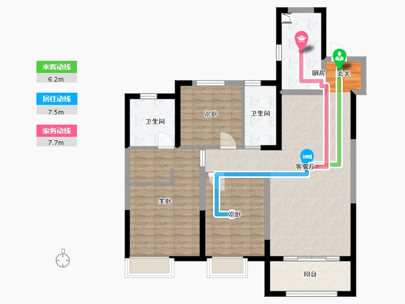 河北省-石家庄市-保利・拉菲公馆【衡水】-102.40-户型库-动静线