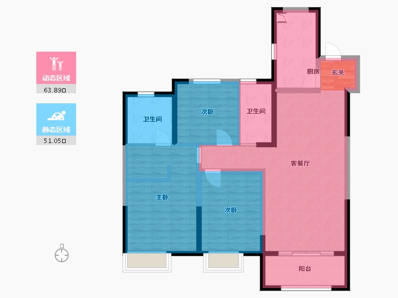 河北省-石家庄市-保利・拉菲公馆【衡水】-102.40-户型库-动静分区