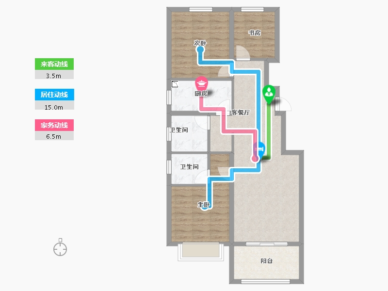 河北省-张家口市-碧桂园・官厅蓝-84.24-户型库-动静线