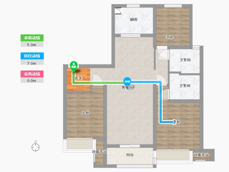 河北省-石家庄市-万科正定文化村-84.08-户型库-动静线