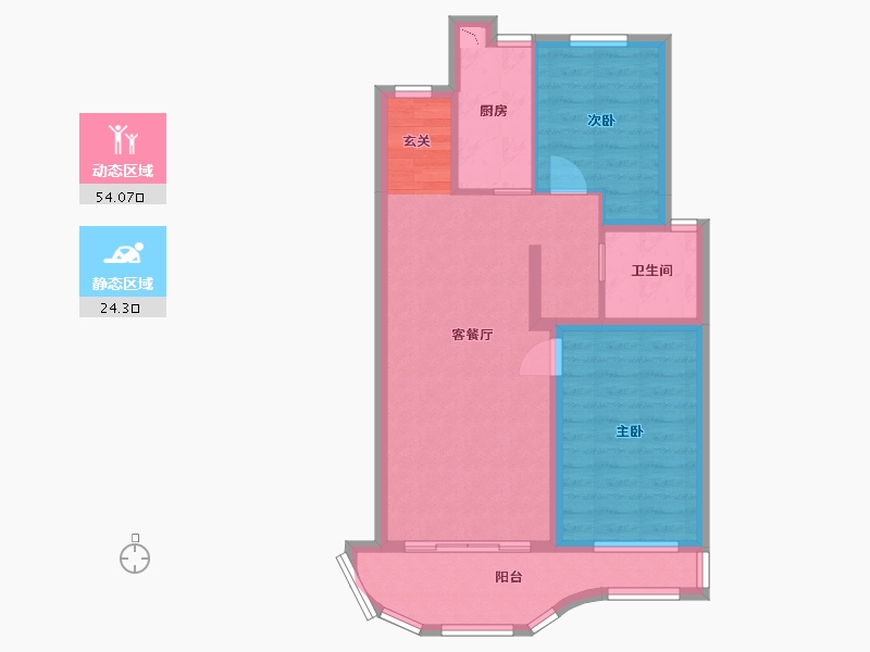 河北省-石家庄市-长安润江壹号-69.46-户型库-动静分区