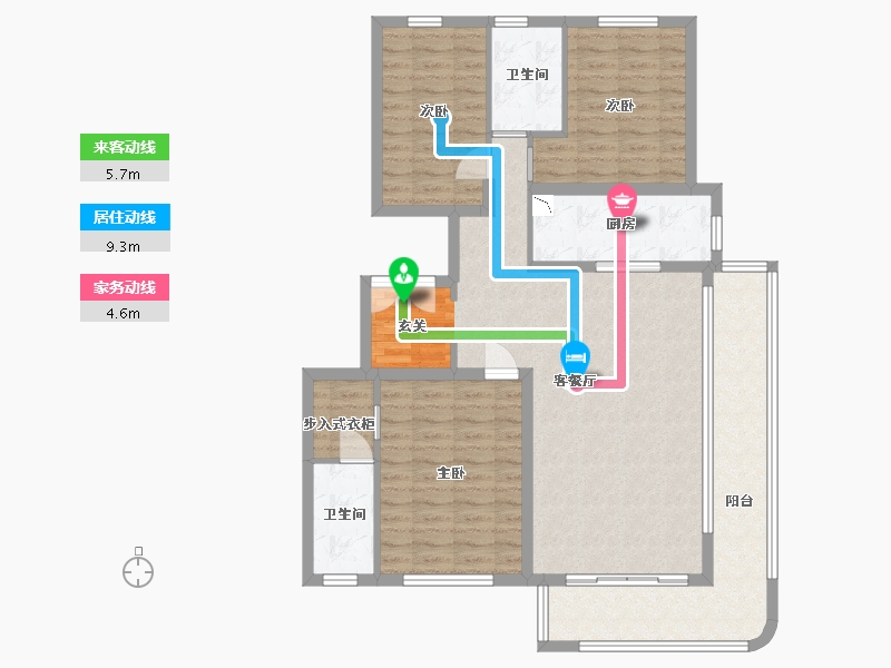 河北省-石家庄市-长安润江壹号-111.09-户型库-动静线