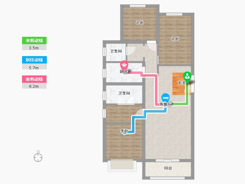 河北省-石家庄市-滨江荣盛华府-90.12-户型库-动静线