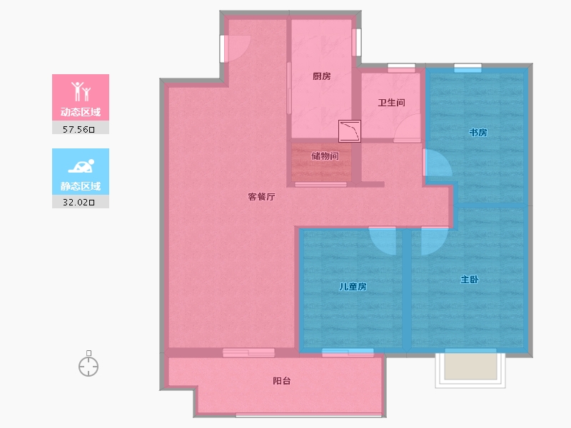 江苏省-宿迁市-万科-80.00-户型库-动静分区