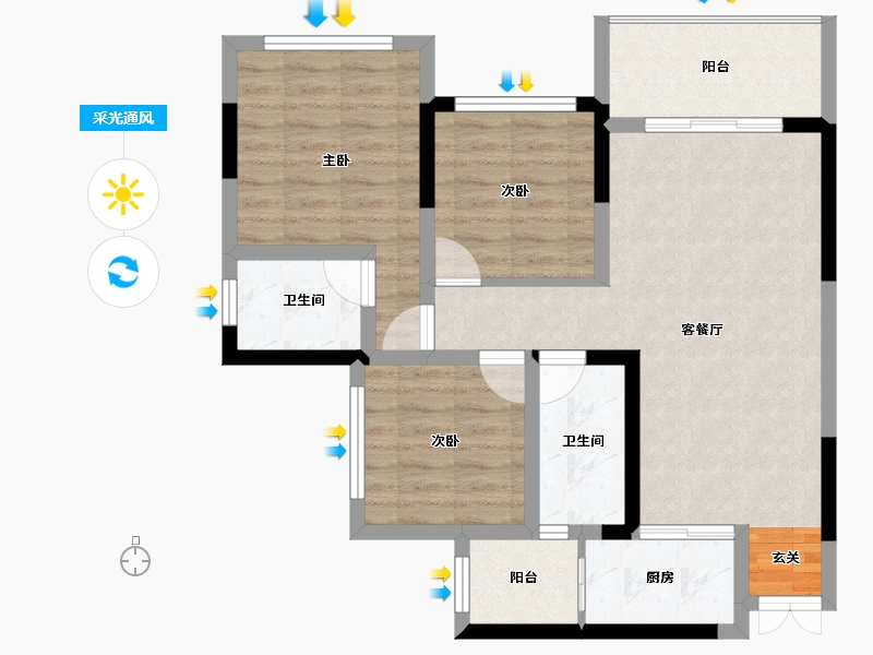 四川省-广安市-岳池梧桐郡-77.67-户型库-采光通风