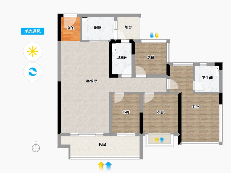 四川省-成都市-天府未来城-97.40-户型库-采光通风