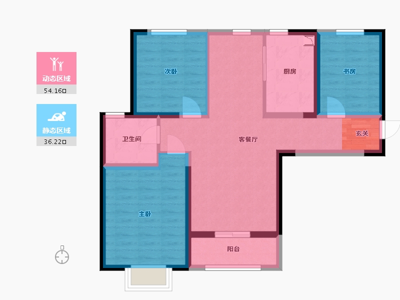 天津-天津市-华侨城碧桂园天境-80.00-户型库-动静分区