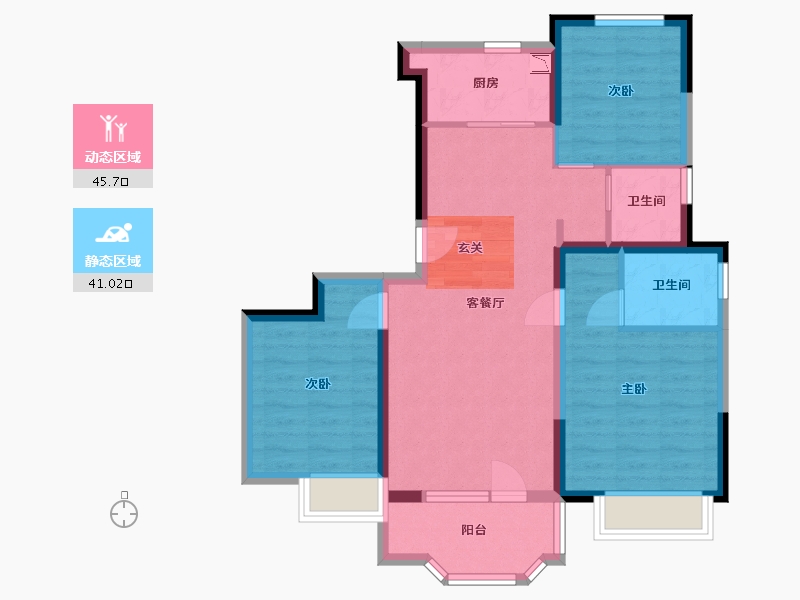 河北省-石家庄市-亨伦观唐名邸-76.65-户型库-动静分区