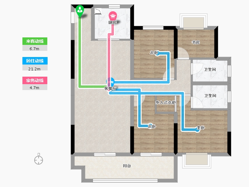 广西壮族自治区-贵港市-中梁国宾一号-98.27-户型库-动静线