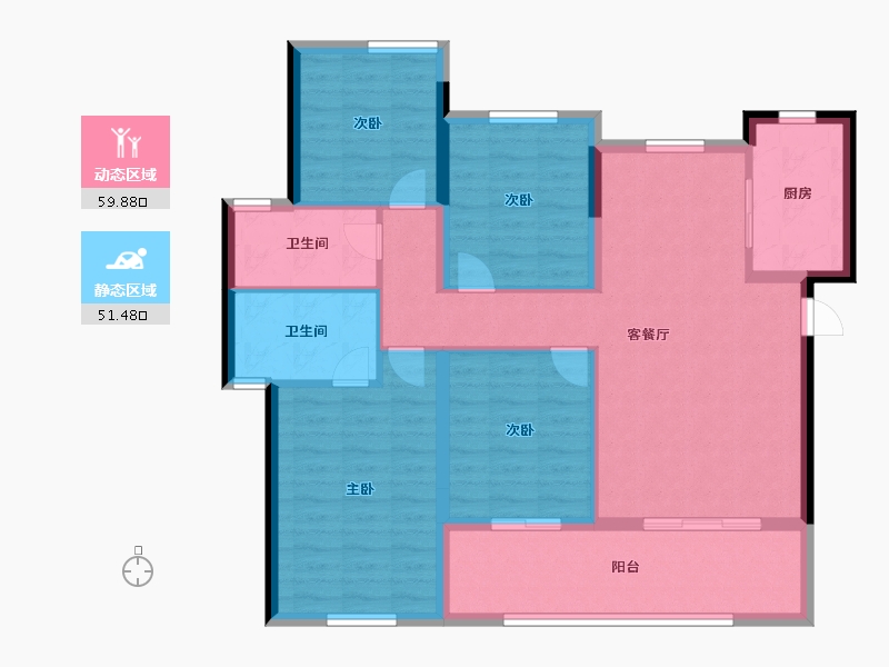 福建省-宁德市-世茂云颂-100.00-户型库-动静分区