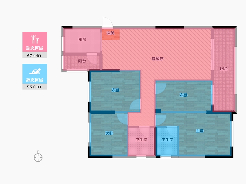 湖北省-黄冈市-澜山名著-109.69-户型库-动静分区