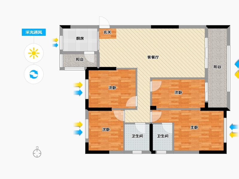 湖北省-黄冈市-澜山名著-109.69-户型库-采光通风