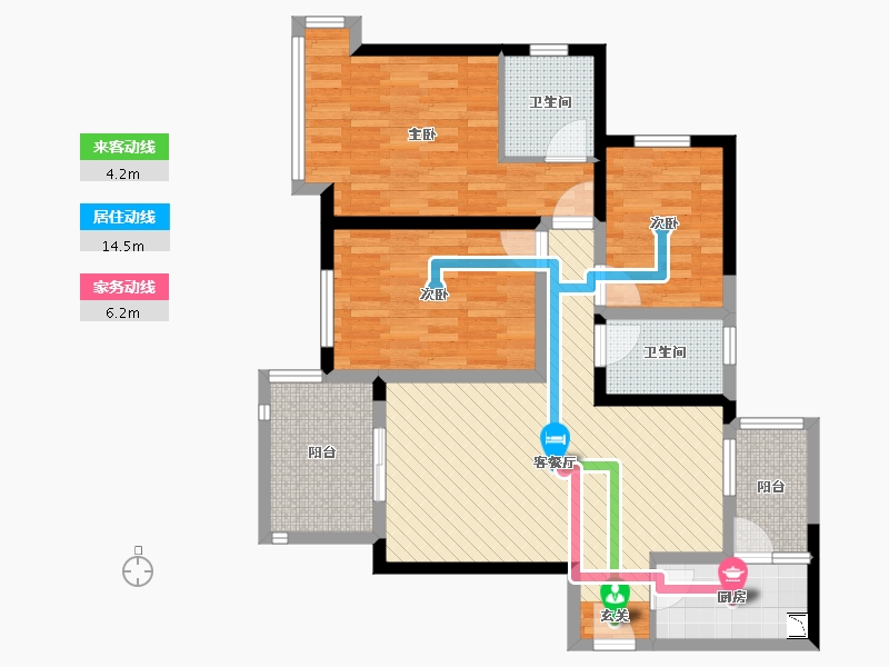 四川省-成都市-中海右岸1期-90.68-户型库-动静线