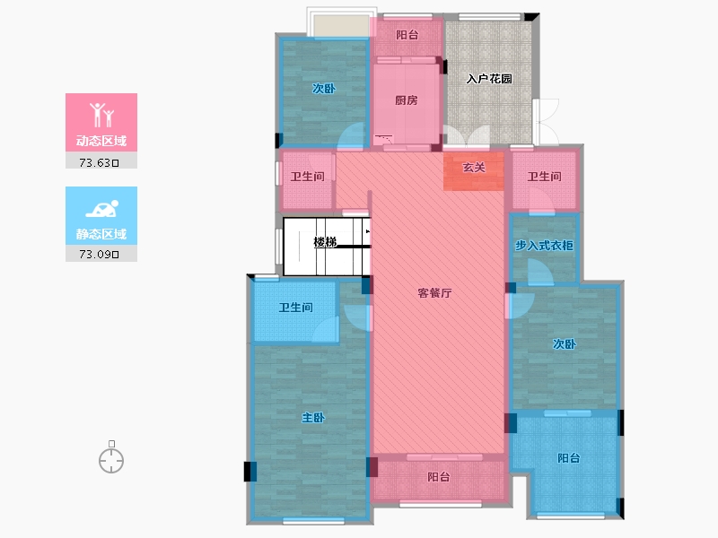 江西省-宜春市-天域蓝湾-145.34-户型库-动静分区