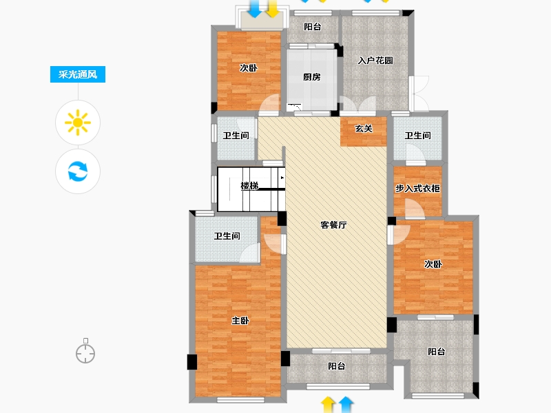 江西省-宜春市-天域蓝湾-145.34-户型库-采光通风