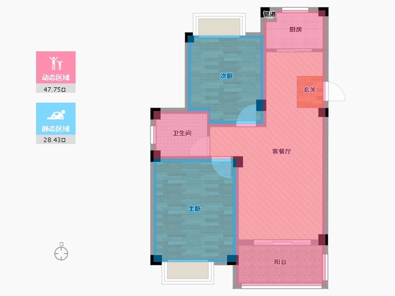 浙江省-丽水市-大洋河三区-66.75-户型库-动静分区