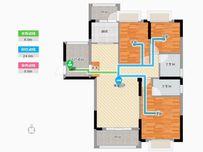 浙江省-金华市-东磁新城国际花园-95.92-户型库-动静线