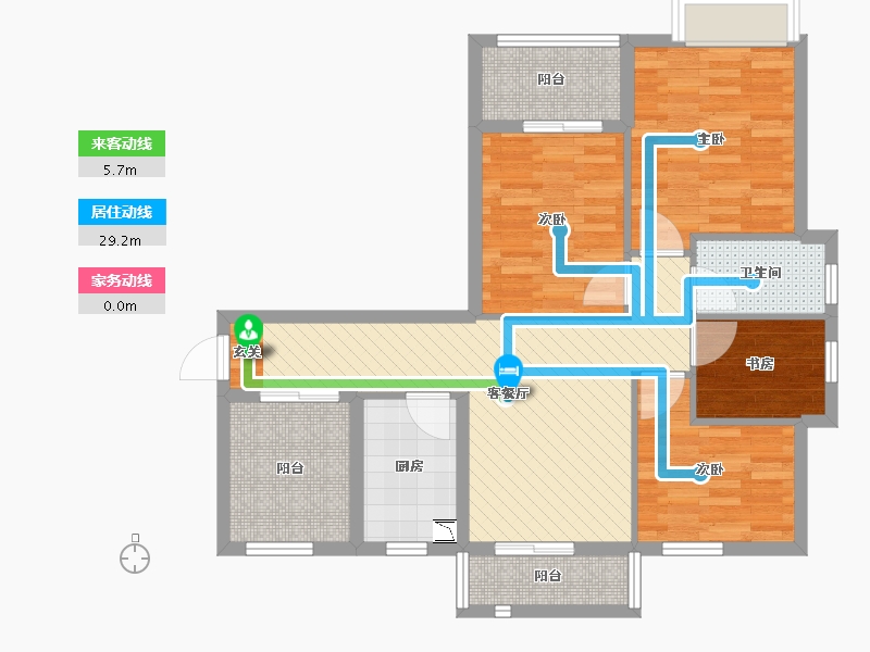 江苏省-苏州市-中城国际花园-79.01-户型库-动静线