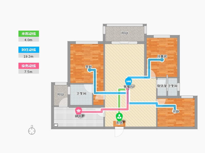 湖南省-永州市-耀江豪廷-96.63-户型库-动静线