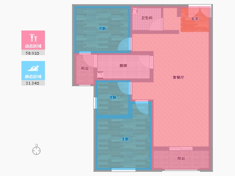 云南省-昆明市-融城.昆明湖-76.91-户型库-动静分区