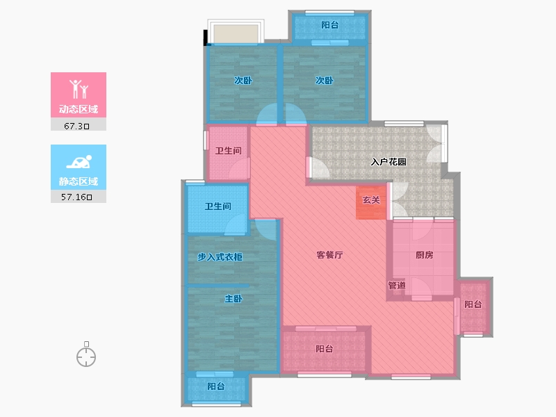 重庆-重庆市-江润嘉悦湾-123.04-户型库-动静分区