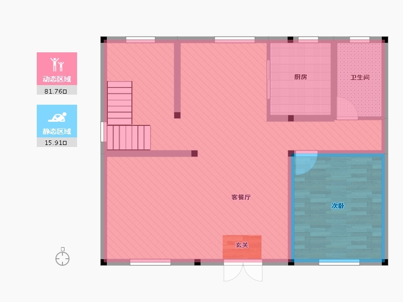 浙江省-绍兴市-嵊州崇仁-87.62-户型库-动静分区