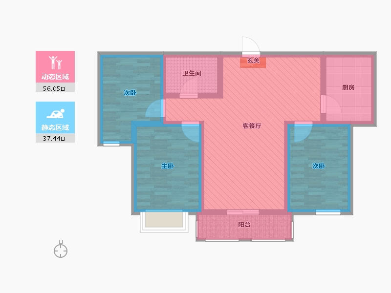 河北省-石家庄市-亿泰御珑华府-81.55-户型库-动静分区