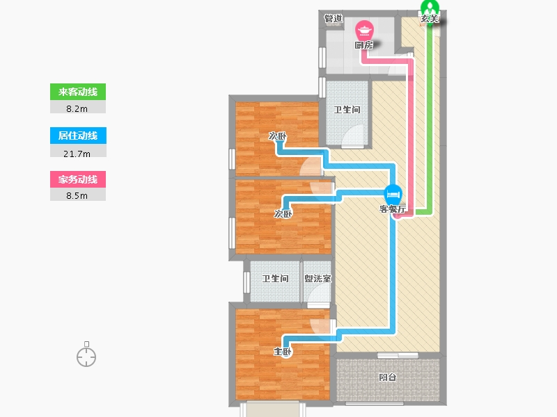 湖南省-益阳市-金峪庄园-92.64-户型库-动静线