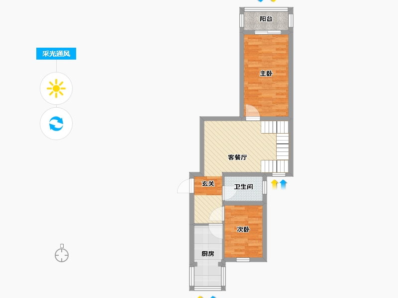 北京-北京市-西四环中路41号院-52.50-户型库-采光通风