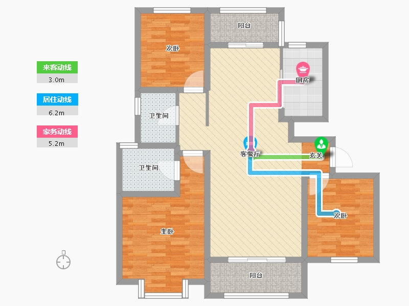 山东省-临沂市-荣盛沂河馨苑B区-92.75-户型库-动静线