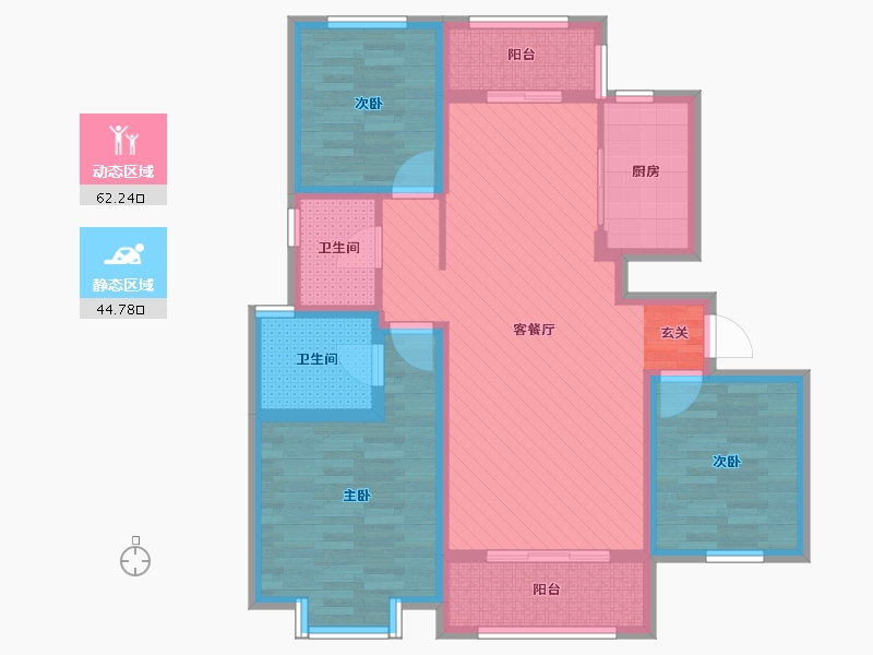 山东省-临沂市-荣盛沂河馨苑B区-92.75-户型库-动静分区