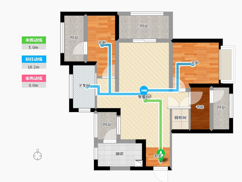 四川省-成都市-绿地GIC成都中央广场-71.98-户型库-动静线