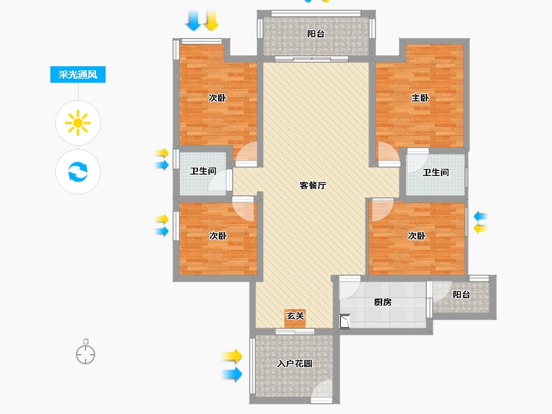 广西壮族自治区-河池市-裕祥花园-118.95-户型库-采光通风