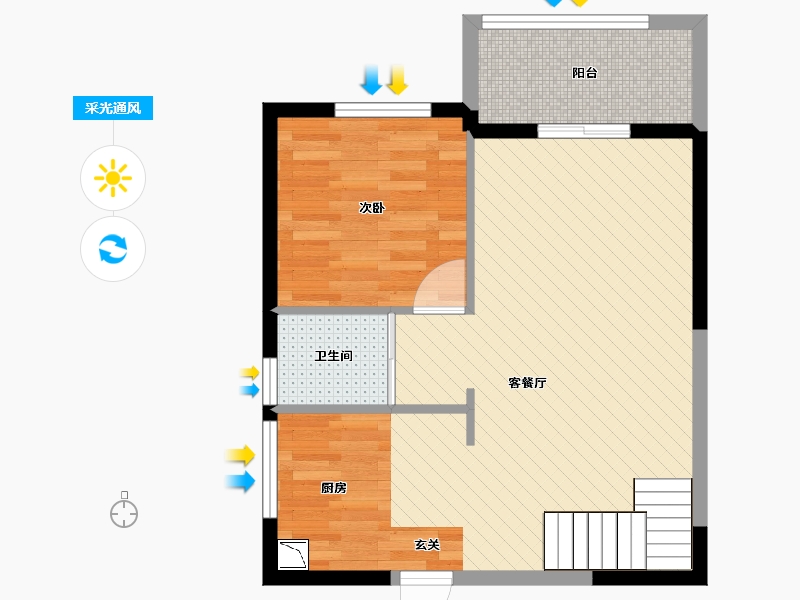 福建省-三明市-建发永郡复式-55.37-户型库-采光通风