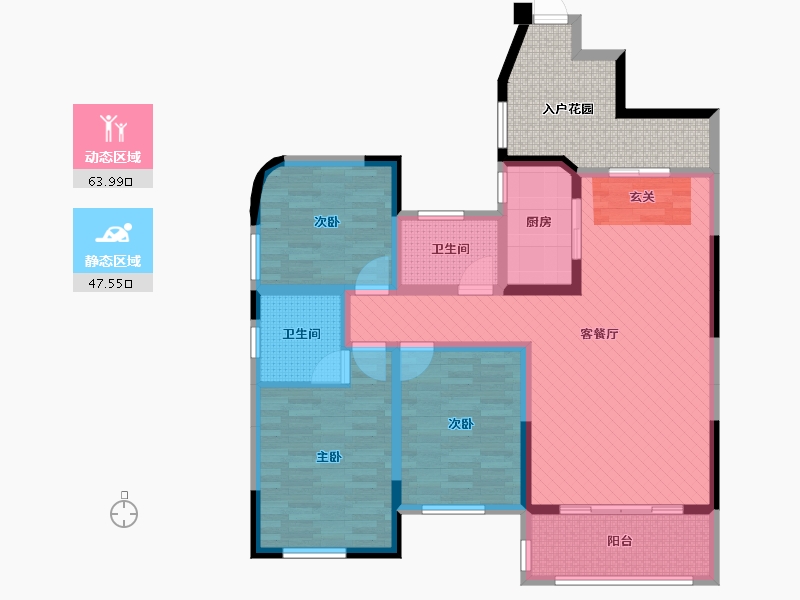 江西省-赣州市-鸿福家园-108.74-户型库-动静分区