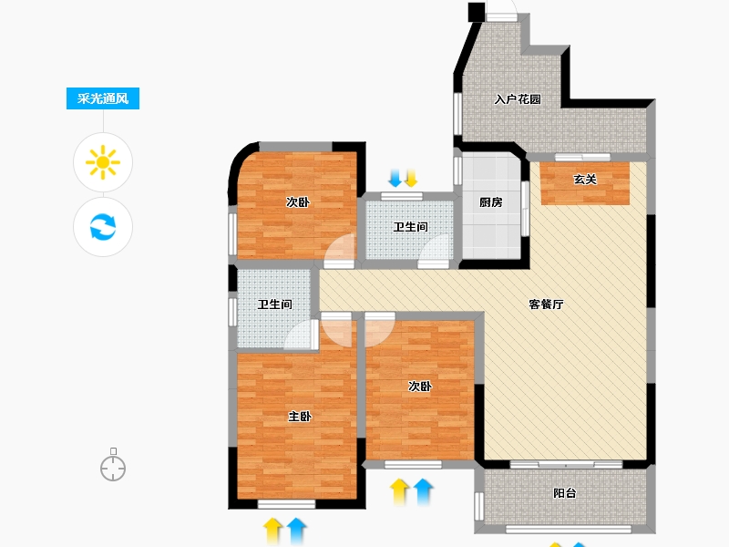 江西省-赣州市-鸿福家园-108.74-户型库-采光通风