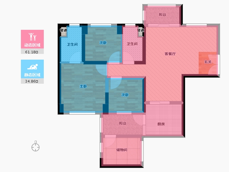 广东省-深圳市-佳兆业城市广场五期-82.75-户型库-动静分区