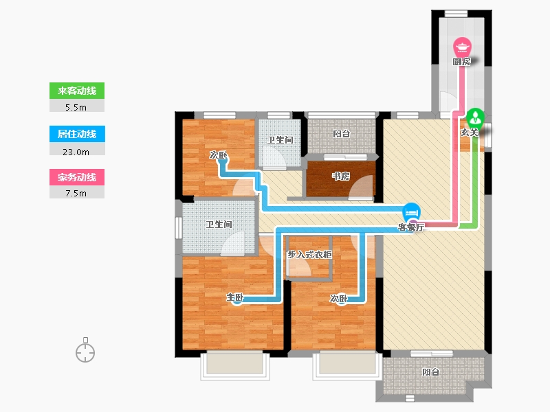 浙江省-嘉兴市-孔雀城荷院-94.16-户型库-动静线